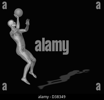 Digital erzeugte Bild der menschlichen Darstellung Basketball spielen Stockfoto