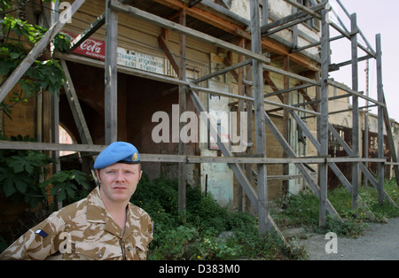Einen britischen UN-Soldaten in der UN-Pufferzone, Nicosia, Zypern Stockfoto