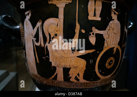 Bell-Krater (Schüssel zum Mischen von Wein und Wasser), ca. 450 V.Chr. Terrakotta, rotfigurigen Vasenmalerei. Griechisch Stockfoto