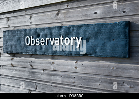 Sternwarte Schild am Welney Wildfowl Feuchtgebiete Trust Center Norfolk UK Stockfoto