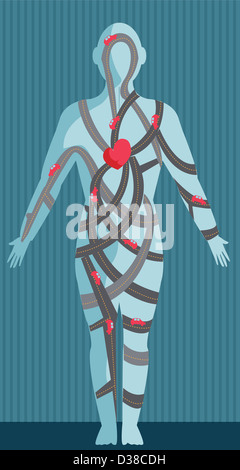 Anschauliches Bild der menschlichen Abbildung, Durchblutung des menschlichen Körpers darstellt Stockfoto
