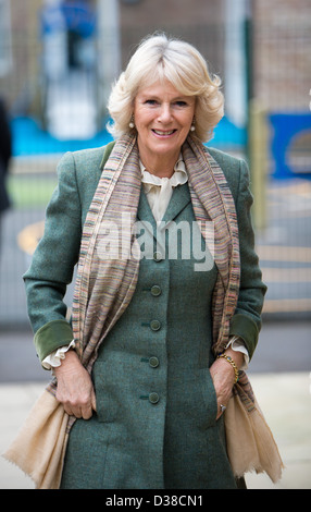 Camilla, Herzogin von Cornwall Unternehmen Engagements in Wiltshire im Februar 2013 Stockfoto