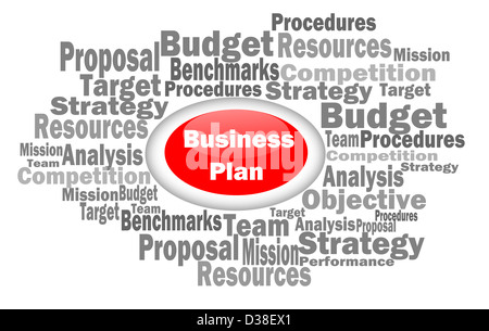 Business-Plan-Wortwolke Stockfoto