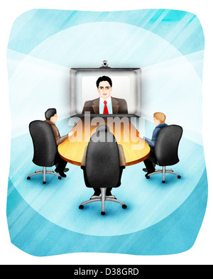 Business Führungskräfte Videokonferenzen im Büro Stockfoto