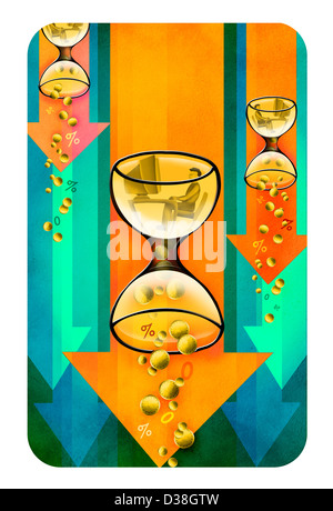 Conceptual image vertretenden Verlust und Untergang in einem Unternehmen Stockfoto