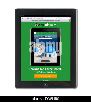 Die TripAdvisor-Seite eingesehen am 4. Generation Apple iPad Stockfoto