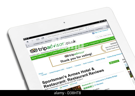 Die Website von TripAdvisor UK betrachtet auf eine 4. Generation des Apple iPad Stockfoto