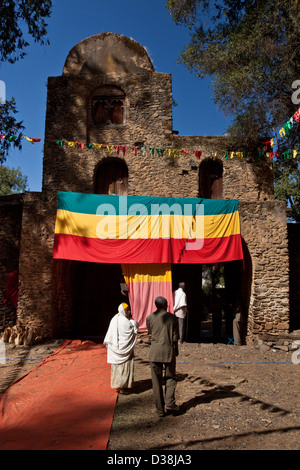 Debre Birhan Selassie Kirche, Gondar, Äthiopien Stockfoto