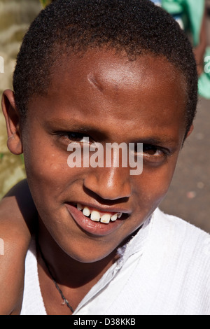 Lächelnde äthiopischen Boy, Gondar, Äthiopien Stockfoto