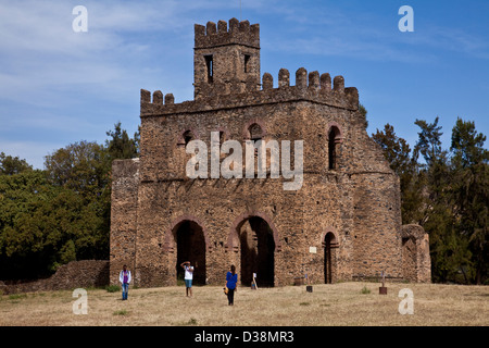 Fasil Ghebbi (königliche Gehege) Gondar, Äthiopien Stockfoto