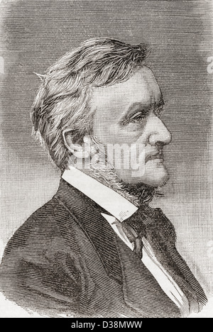 Wilhelm Richard Wagner, 1813-1883. Deutscher Komponist, Theaterdirektor, Polemiker und Dirigent. Stockfoto