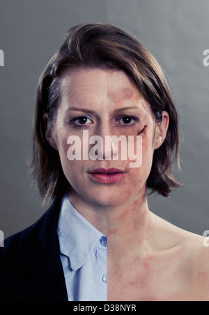 Darstellung der Frau Mitte geteilt Stockfoto