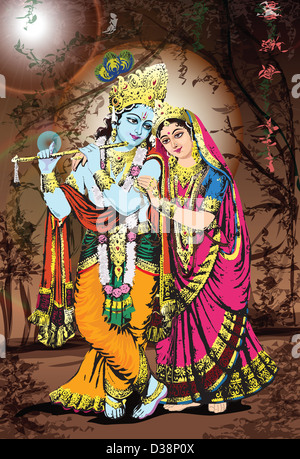 Hindu-Gott und Göttin Radha Krishna Stockfoto