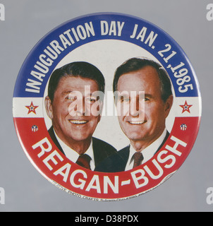 1984 US-Präsidentschaftswahlkampf Schaltfläche Pin zeigt Ronald Reagan und George H. W. Bush Stockfoto