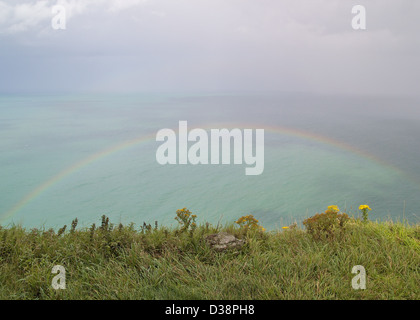 Regenbogen über den Bristolkanal Stockfoto