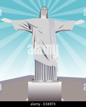 Niedrigen Winkel Ansicht einer Statue, Christus, dem Erlöser, Rio De Janeiro, Brasilien Stockfoto