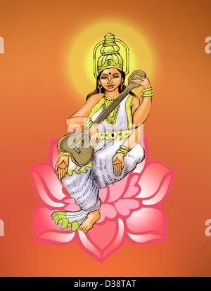 Hindu-Göttin Saraswati Stockfoto