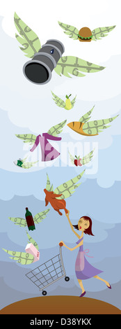 Konzeptbild, Inflation in der Wirtschaft darstellt Stockfoto