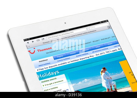 Die Thomson Holidays Website betrachtet auf eine 4. Generation Apple iPad Tablet-Computer, UK Stockfoto