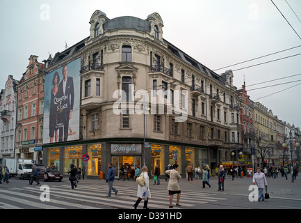 Katowice, Polen, einer Fußgängerzone im Zentrum Stadt Stockfoto