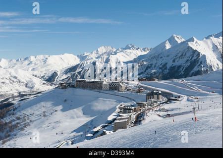 Saint-Lary 1700, Station de Ski von Saint-Lary soulAnd, Bergdorf der französischen Pyrenäen Stockfoto