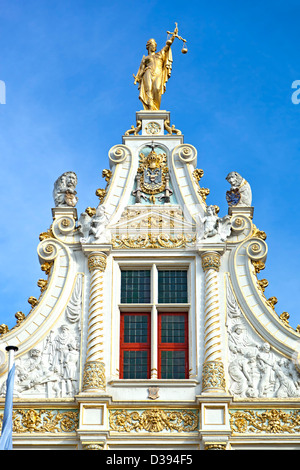 Detail, Renaissance-Gebäude, Burgplatz, Brügge, Belgien Stockfoto