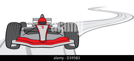 Darstellung der Formel 1, isoliert auf weiss Stockfoto