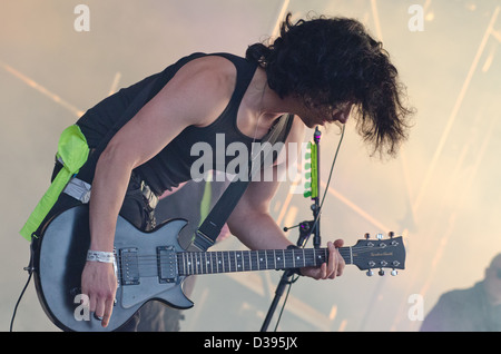 Ben Christo, Gitarrist der Band Sisters of Mercy beim Amphi Gothic Festival Stockfoto