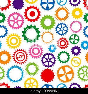 Nahtlose, sich wiederholenden bunte Cog-Hintergrund Stockfoto