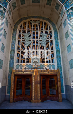 Eintritt in die Marine Gebäude an der Burrard Street, Vancouver, Kanada Stockfoto