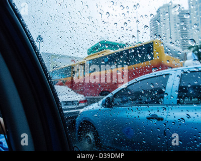 Taxi von der Blue Bird Group. Ein zuverlässiger und gehobenen Kette in Jakarta. Stockfoto