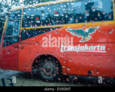 Taxi von der Blue Bird Group. Ein zuverlässiger und gehobenen Kette in Jakarta. Stockfoto