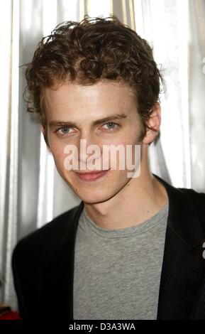 (Dpa) - kanadischer Schauspieler Hayden Christensen, abgebildet bei den 55. Filmfestspielen in Cannes, Mai 2002. Der 21-j hrige spielt Anakin Skywalker in dem aktuellen Film "Star Wars: Episode II - Angriff der Klonkrieger. Stockfoto