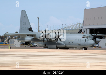 Us-marines C-130 Hercules auf der Marine Corps Air Station Miramar, Kalifornien Stockfoto