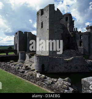 Raglan Castle, Monmouthshire, Wales, UK. Stockfoto