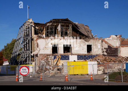 Christchurch New Zealand Erdbeben Nachmahd Stockfoto