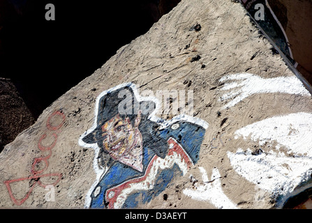 Porträt von Michael Jackson auf Felsen im Hafen von Santa Cruz De Tenerife, Kanarische Inseln Stockfoto