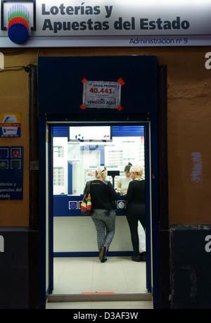 Lotterie-Tickets-Filiale in Santa Cruz De Tenerife, Kanarische Inseln Stockfoto