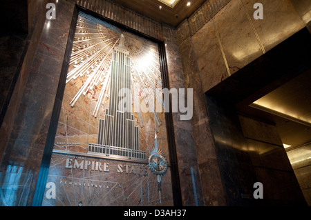 USA, New York City, das Empire State Gebäude Eingangshalle Stockfoto