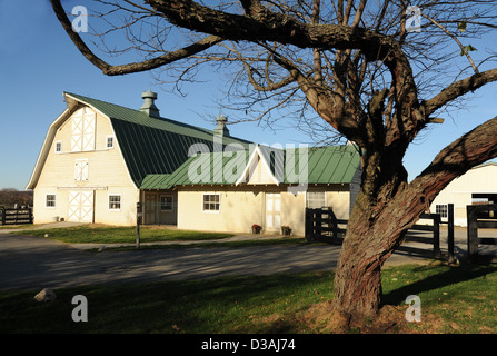 Bauernhof Scheune Shepherdstown Jefferson County West Virginia, Tan Scheune, Bauernhof, Scheune, West Virginia Bauernhof, Scheune, Tan Scheune Stockfoto