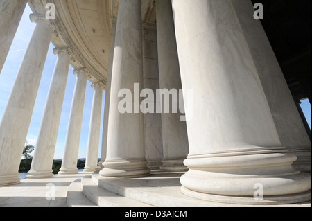 Thomas Jefferson Memorial Säulen Washington DC, ist Thomas Jefferson, amerikanischer Gründungsvater und dritter Präsident der USA Stockfoto