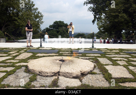 Präsident John F. Kennedy ewige Flamme Arlington National Cemetery Arlington Virginia, Stockfoto