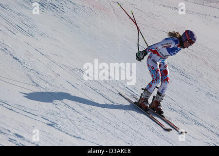 14.02.2013, Schladming, Österreich. Tessa Worley (FRA) in Aktion während der Riesenslalom der Damen von der FIS Alpinen Ski-Weltmeisterschaften 2013 Stockfoto