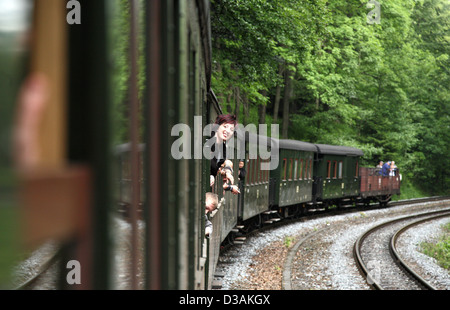 Drei Annen Hohne, Deutschland, die Brocken-Bahn-Passagiere Stockfoto