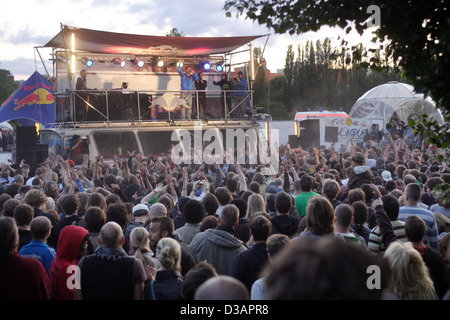 Berlin, Deutschland, Bühne am Mauerpark für Fete De La Musique Stockfoto