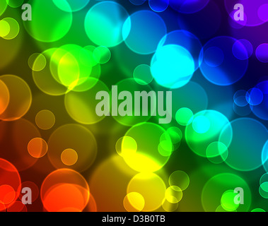 Bunten Bokeh Lights mit Regenbogenspektrum Stockfoto