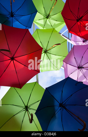 Regenschirm-Installation im Borough Market in London SE1 - UK Stockfoto