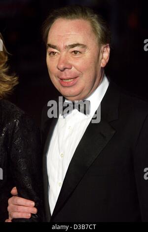 (Dpa) - britische Komponist Andrew Lloyd Webber bei der Weltpremiere des neuen James Bond-Films in London, 18. November 2002 kommt. Stockfoto