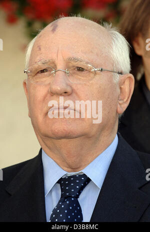 (Dpa) - der ehemalige russische Präsident Mikhail Gorbachev in Gmund, Deutschland, Freitag, 15. Juli 2005 abgebildet ist. Stockfoto