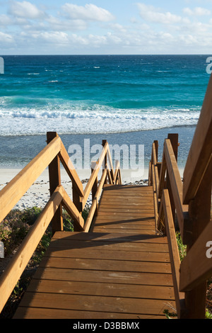 Promenade führt Lachs Strand hinunter. Esperance, Western Australia, Australien Stockfoto